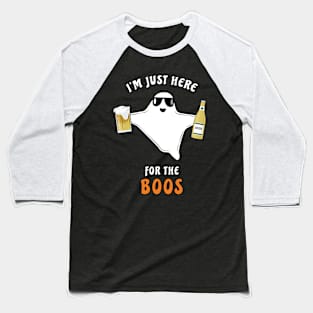 I'm Just Here For The Boos - Funny Halloween Ghost Baseball T-Shirt